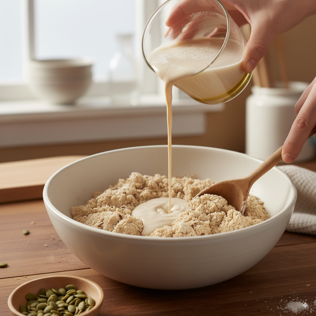 Mezcla de ingredientes para crear la masa inicial