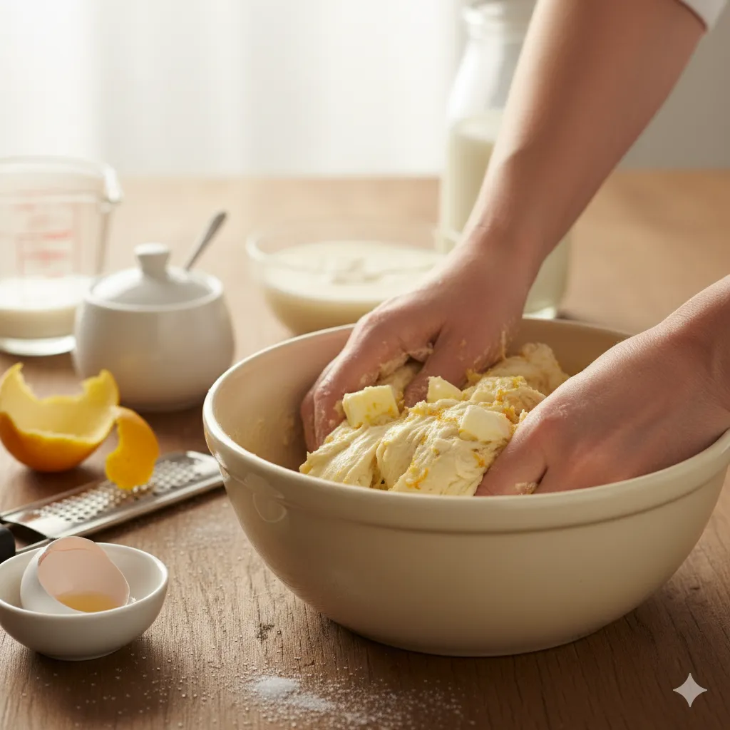 Segundo paso para preparar el Roscón de Reyes