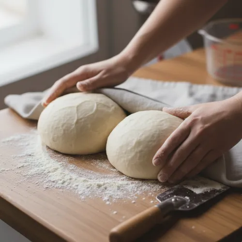 Quinto paso de la receta de masa de pizza casera